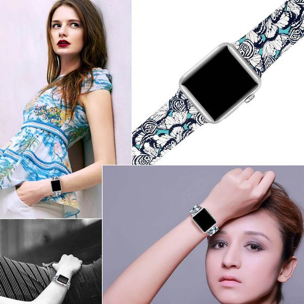 Ремешок Silicone для Apple Watch 42/44/45/49 mm Синий / Бабочки 50628