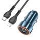Автомобільний зарядний пристрій Hoco Z46A Blue Whale PD 20W + QC3.0 1USB / 1Type-C + кабель Type-C to Lightning Sapphire Blue 83641 2