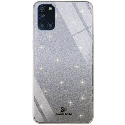 Чехол TPU+Glass с блестками Swarovski для Samsung Galaxy A31 Черный 44195