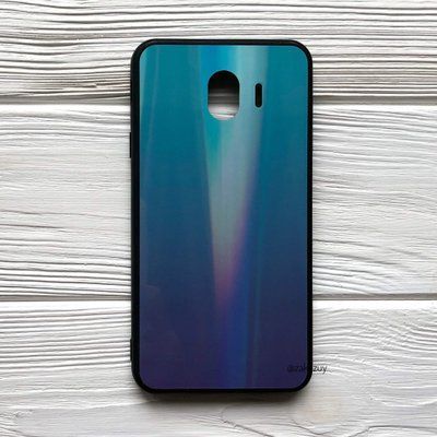 Чехол TPU+Glass Gradient Aurora для Samsung J400 Galaxy J4 2018 Зеленый / Фиолетовый 33825