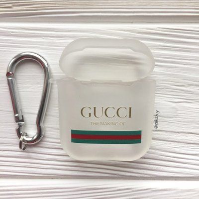 Чехол Matte Protective с карабином для Apple Airpods GUCCI White 32967