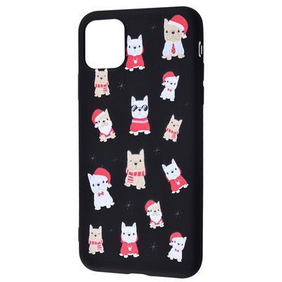 Чехол WAVE New Year для Iphone 12 Pro Max Dogs / Black 48257
