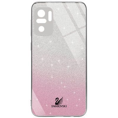 Чехол TPU+Glass Swarovski Full для Xiaomi Redmi Note 10 / Note 10s / Poco M5s Розовый 55958
