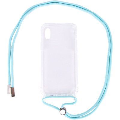 Чехол Crossbody Transparent со шнурком для Iphone X / XS Бирюзовый 57162