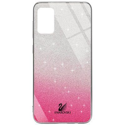 Чехол TPU+Glass с блестками Swarovski для Samsung Galaxy A31 Малиновый 59743