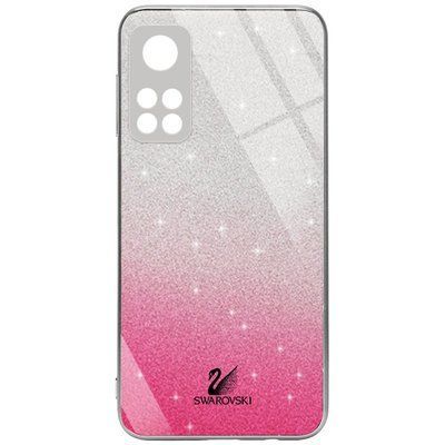 Чохол TPU+Glass Swarovski Full для Xiaomi Mi 10T / Mi 10T Pro Малиновий 56064