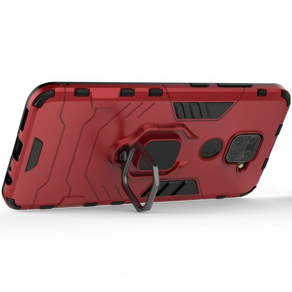 Противоударный чехол Transforme Ring для Xiaomi Redmi Note 9 Красный / Dante Red 43027