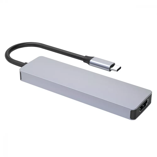 Адаптер USB-Хаб Proove Iron Link 5в1 3*USB3.0+Type-C+HDMI Silver 83506