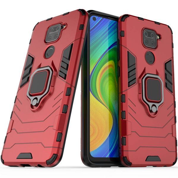 Противоударный чехол Transforme Ring для Xiaomi Redmi Note 9 Красный / Dante Red 43027