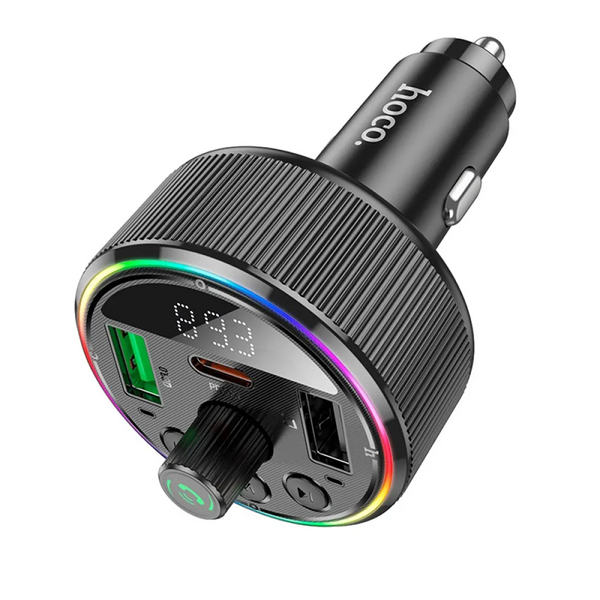 Автомобільний FM модулятор Hoco E82 PD30W+QC3.0 Gray 86637