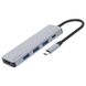 Адаптер USB-Хаб Proove Iron Link 5в1 3*USB3.0+Type-C+HDMI Silver 83506 1