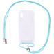 Чехол Crossbody Transparent со шнурком для Iphone X / XS Бирюзовый 57162 1