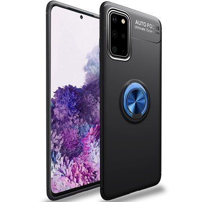 Чехол Din Color Magnet Ring для Samsung Galaxy S20 Plus Черный / Синий 52961