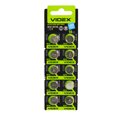 Батарейка VIDEX AG10 LR1130 1шт 84045