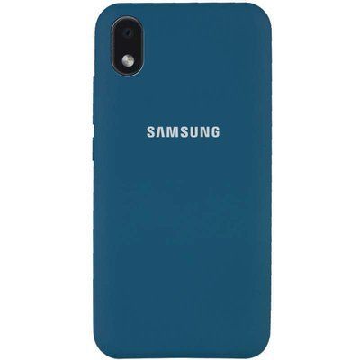Чехол Silicone Cover для Samsung Galaxy A01 Core / M01 Core Синий / Cosmos Blue 53375