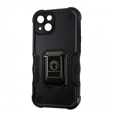 Противоударный чехол Armor Magnet Ring для Iphone 14 Черный 69577