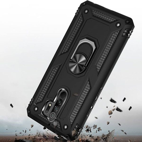 Противоударный чехол Serg Magnet Ring для Xiaomi Redmi 9 Черный 48369