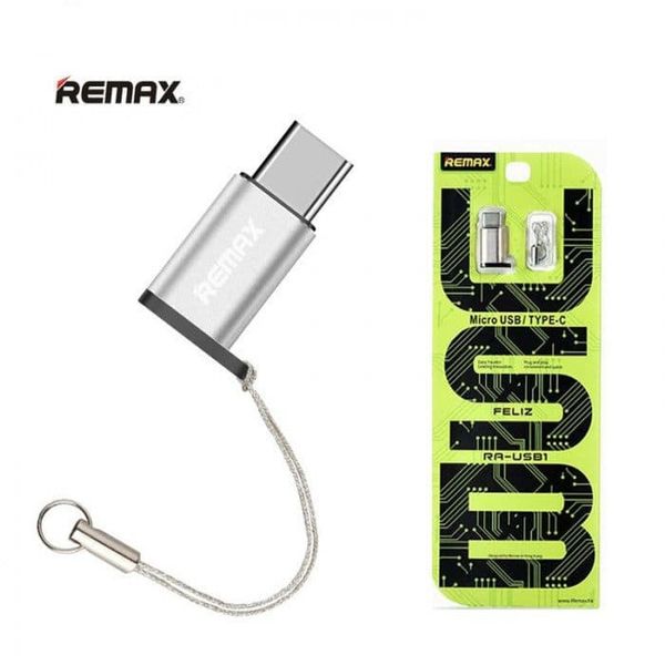 Адаптер Remax RA-USB1 MicroUSB to Type-C Silver 37524