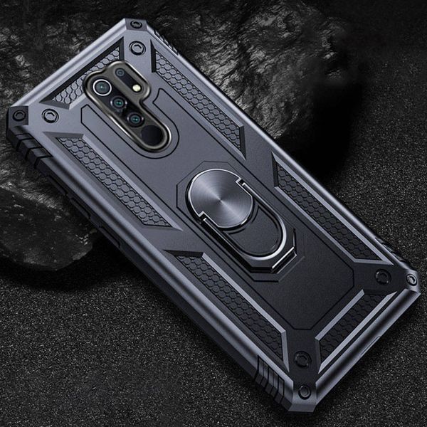 Противоударный чехол Serg Magnet Ring для Xiaomi Redmi 9 Черный 48369