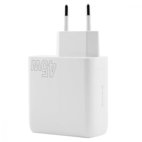 Зарядний пристрій Proove Silicone Power 45W Type-C + USB White 84449