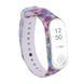 Ремешок с рисунком для Xiaomi Mi Band 3/4 Фиолетовые цветы / Бежевый 43689