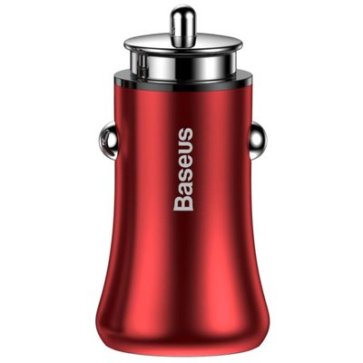 Автомобільний зарядний пристрій Baseus Gentleman 2USB / 4.8A Red 42878