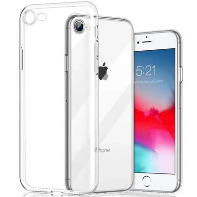 Чехол Stez с защитой камеры для Iphone 7 / 8 / SE 2020 Прозрачный 65395
