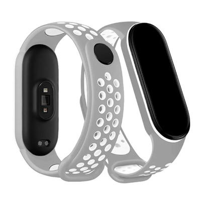 Ремешок Sport для Xiaomi Mi Band 3/4 Серый / Белый 80946