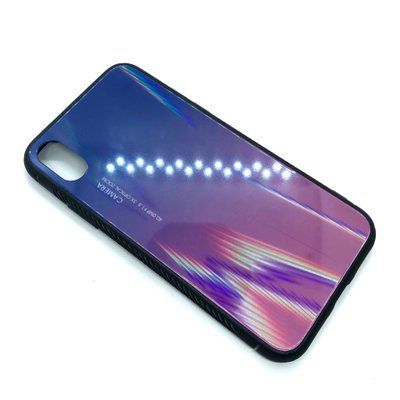 Чехол TPU+Glass Gradient для Iphone X / XS Синий / Розовый 344108