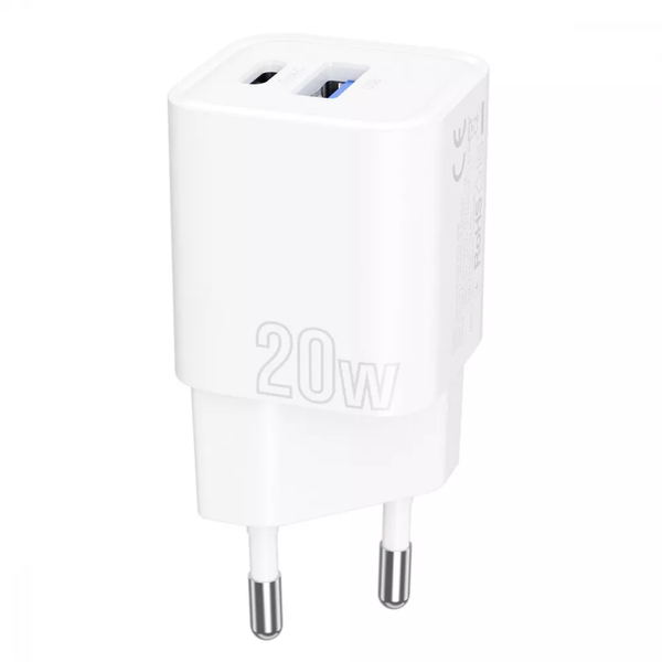 Зарядний пристрій Proove Silicone Power Plus 20W Type-C + USB White 84450