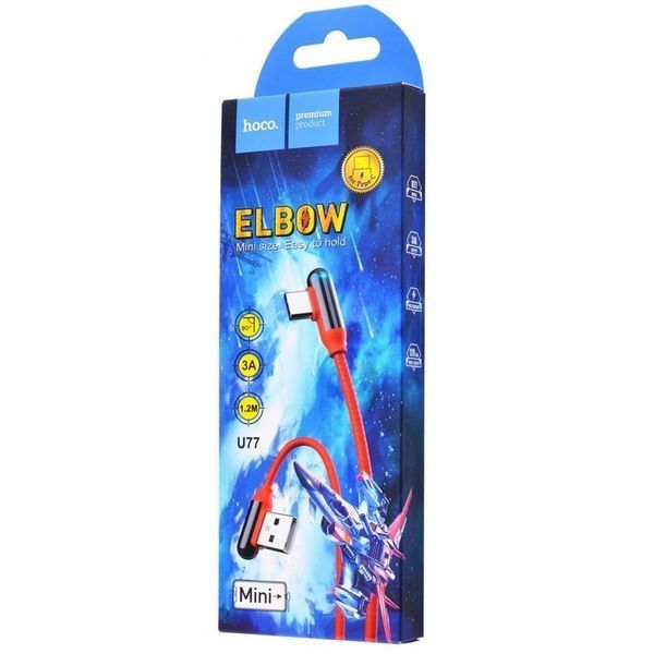 Кабель Hoco U77 Excellent Elbow USB to Type-C 3A 1.2м Red 42927