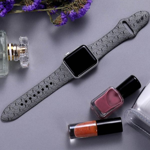Ремінець Silicone для Apple Watch 42/44/45/49 mm Чорно-білі візерунки 50630