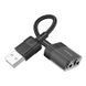 Аудіокабель Hoco LS37 Spirit 2в1 USB to 3.5mm Black 83845 2