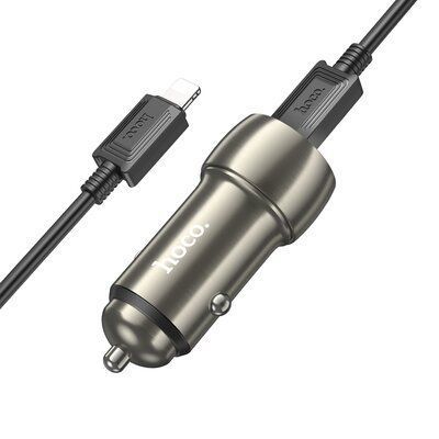 Зарядний пристрій HOCO Z48 40W 2Type-C+кабель Type-C to Lightning Metal Gray 83644
