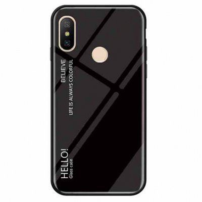 Чохол TPU+Glass Gradient HELLO для Xiaomi Redmi Note 6 Pro Чорний 33247