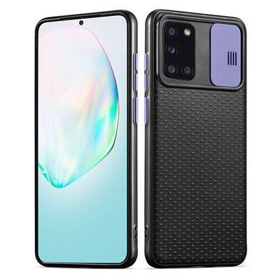Чехол Camsh Black для Samsung Galaxy A31 Черный / Сиреневый 44183