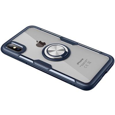 Чехол Din Crystal Magnet Ring для Iphone X / XS Темно-синий 47573