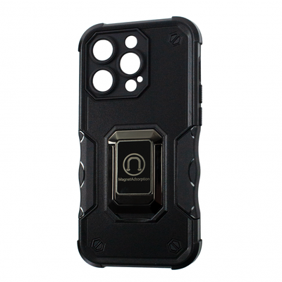 Противоударный чехол Armor Magnet Ring для Iphone 14 Pro Черный 69579
