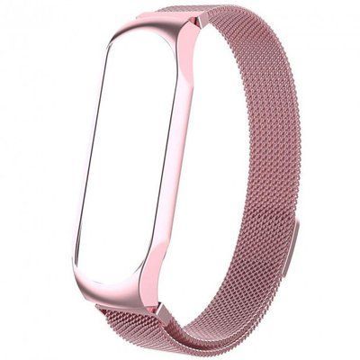 Ремешок Milanese Loop для Xiaomi Mi Band 3/4 Розовый 45955