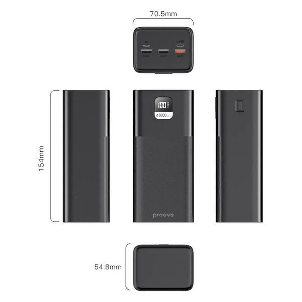 Внешний аккумулятор Proove Giant Lite 22.5W 40000mAh Black 84451