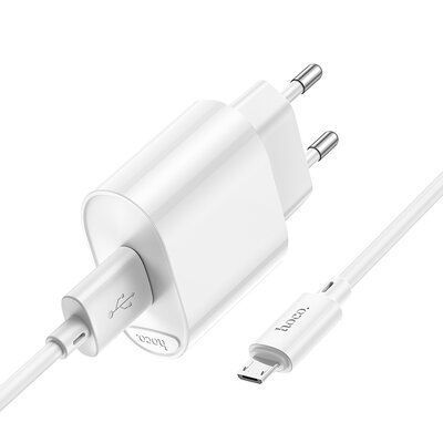 Сетевое зарядное устройство HOCO C109A QC3.0 + кабель MicroUSB 1USB / 18W White 83017