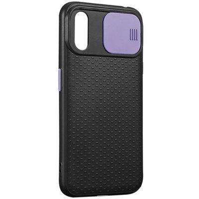 Чохол Camsh Black для Samsung Galaxy A50/A30s Чорний / Бузковий 44560