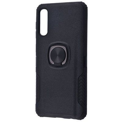 Протиударний чохол Leather Magnet Ring для Samsung Galaxy A50/A30s Чорний 45144