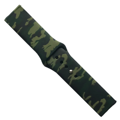 Ремінець Silicone Camouflage для Xiaomi Amazfit / Samsung 20 mm Black green 2 86732