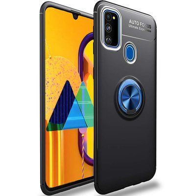 Чохол Din Color Magnet Ring для Samsung Galaxy M30s / M21 Чорний / Синій 44446