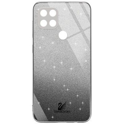 Чохол TPU+Glass Swarovski Full для Oppo A15s / A15 Чорний 56003