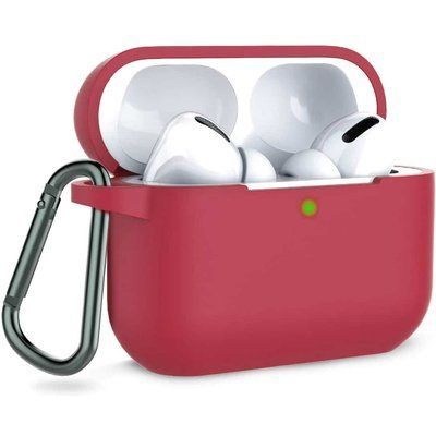 Чохол Silicone Case з карабіном для Apple Airpods Pro Рожевий / Rose red 39561