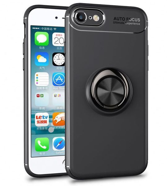 Чохол Din Color Magnet Ring для Iphone 7 / 8 / SE 2020 Black 34066