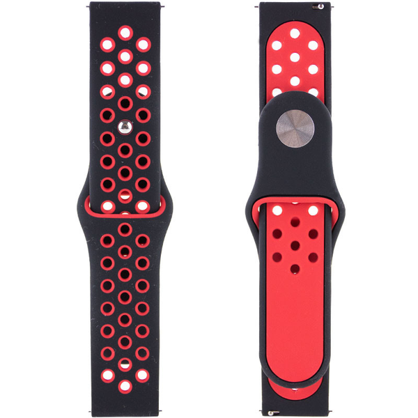 Ремешок Silicone Sport Nike для Xiaomi Amazfit / Samsung 20 mm Black / Red