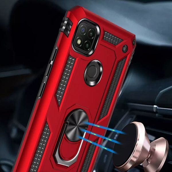 Противоударный чехол Serg Magnet Ring для Xiaomi Redmi 9C / Redmi 10A Красный 48372